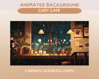 Cozy Cafe Animated Background Vtuber Background Animated Lofi Cafe Twitch Stream Overlay Virtual Background Wallpaper Animated Cozy Cafe