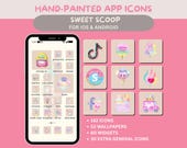 Summer Days Aesthetic Icon Pack Ice Cream App Theme iOS Custom Icons Android Tablet Wallpapers Widgets Ice Cream Icon Set Pastel Phone Icons