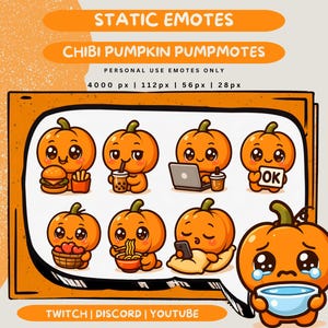 Fall Emotes Pack for Twitch Animated Pumpkin Emote Discord Autumn Streaming Overlays Fall Emotes Bundle Animated Pumpkin Expression Cozy