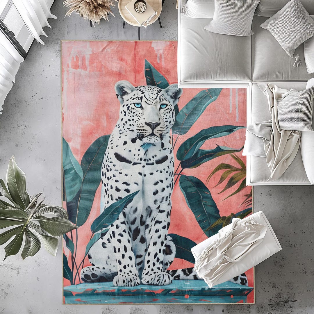 Maximilast Rug Vibrant Maximalist Animal Print Area Rug, Washable, Non-slip Art Carpet ...