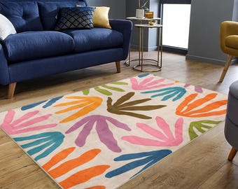 Groovy geometrisch vloerkleed jaren 70: retro indie kamerdecoratie