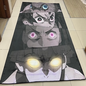 Anime Eyes Area Rug: Manga Inspired Polyester Carpet