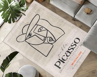 Picasso Picasso Exhibition Poster: Non-Slip Microfiber Polyester Area Rug