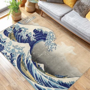 The Great Wave off Kanagawa by Hokusai Great Wave Art Ukiyo-e Area Rug