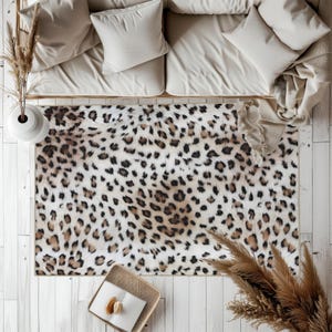 Leopard Realistic Pattern Area Rug, Jungle Theme Rug, Cat Print Area Rug, Cats Lover Gift, Tiger Print Area Rug, Bold Area Rug