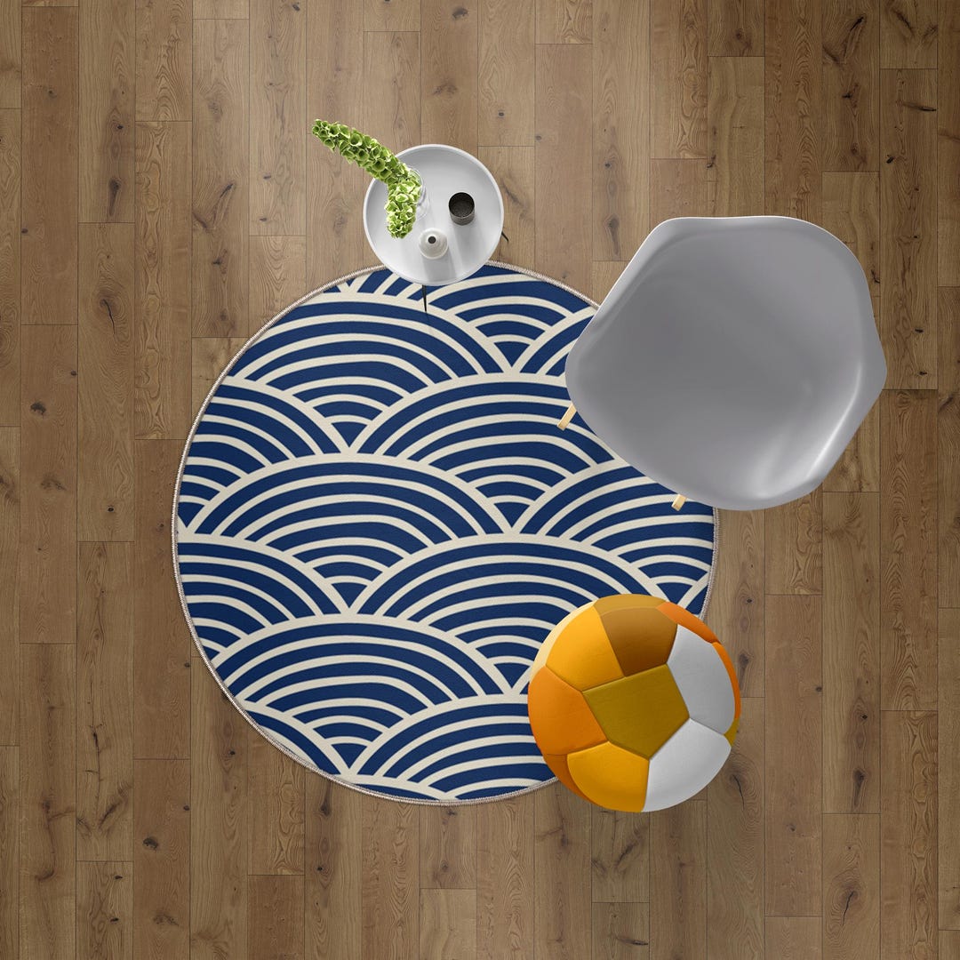 Japanese Repeating Pattern Rug Japanese Pattern Area Rug: Elegant Oriental Living Room Floor Mat - Etsy