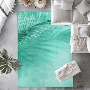 Colorful Boho Area Rug, Eclectic Preppy Decor, Maximalist Art, Vibrant Leaf Design