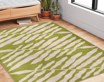 Funky vloerkleed in jaren 70-stijl: kleurrijke trippy print