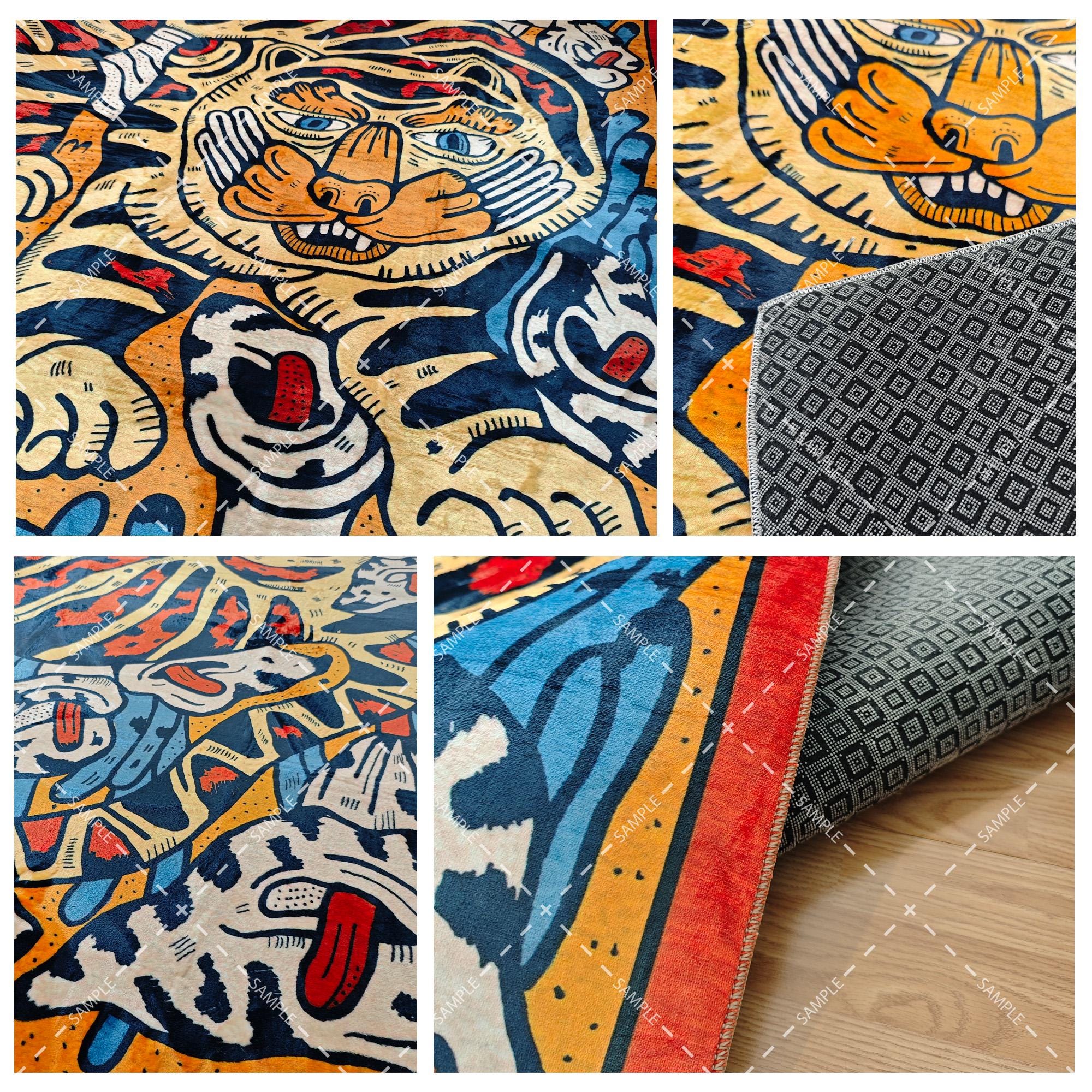 Traditional Korean Rug Korean Folk Art Tiger Rug: Exotic Eclectic Home Decor - Etsy