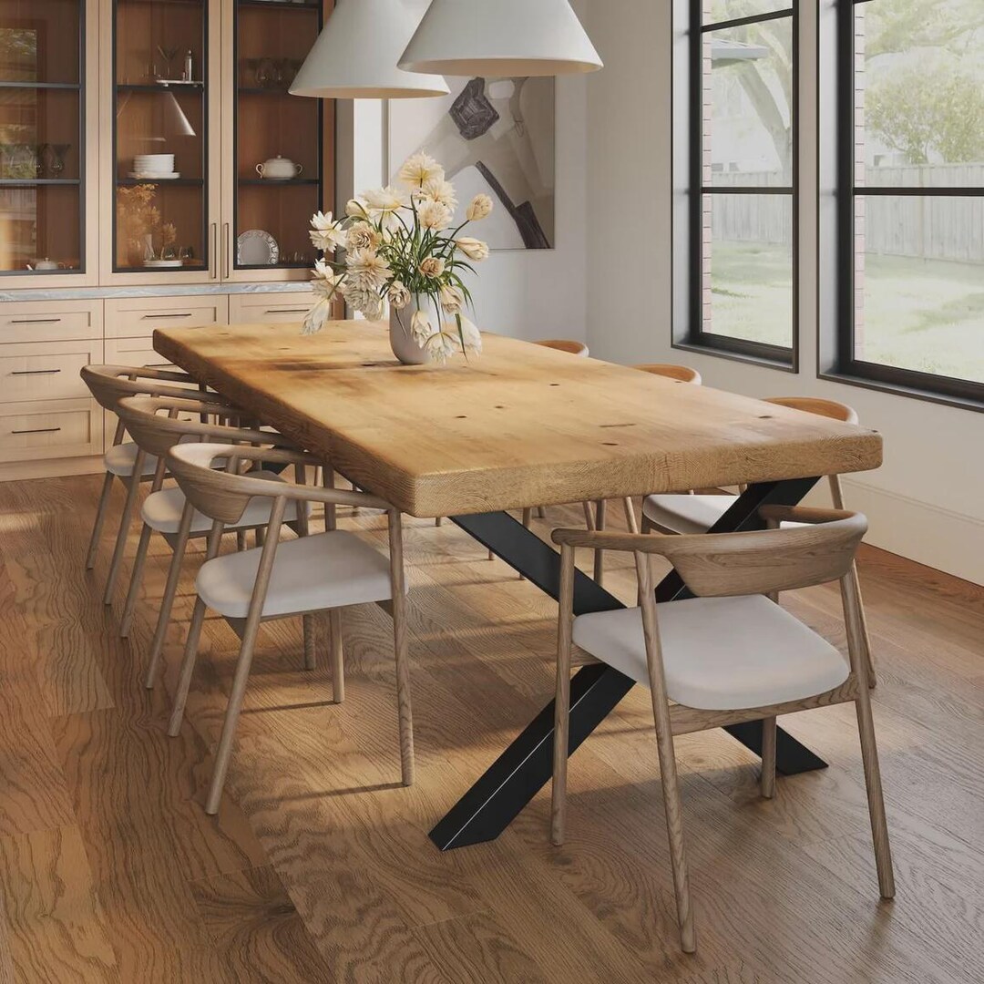 Chunky Rustic Dining Table Chunky X Legs - Etsy UK