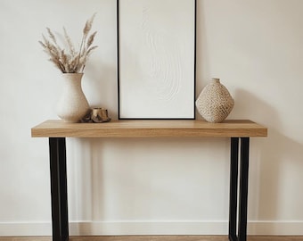 Solid Oak Console Table Hall Table - Etsy UK