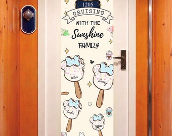 Cruise Türbanner | Kreuzfahrt Dekor | Personalisierte Cruise Tür Dekor | Canva Vorlage | Erste Kreuzfahrt | Eis Bar | Bearbeitbare Vorlage