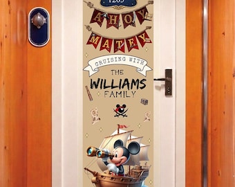 Cruise Door Banner | Cruise Decor | Personalized Cruise Door Decor | Canva Template | Pirate Map | Ahoy Matey | Editable Template