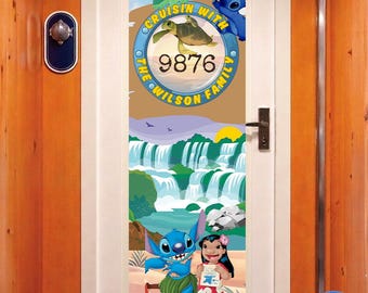 Lilo and Stitch Cruise Door Banner | Finding Nemo Squirt Porthole Decor | Custom Family Vacation Sign | Digital Download | Printable