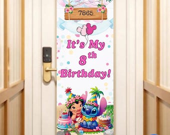 Lilo and Stitch Birthday Cruise Door Banner | Tropical Disney Birthday Decor | It's My Birthday Ship Sign | Digital Download Printable