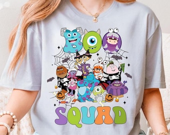 Monsters Inc Halloween Boo Squad PNG, Cute Mike and Sulley Spooky Season Digital, Disney Halloween Party Matching Family Sublimation Design