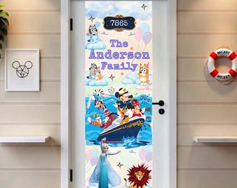 Disney Alaska Cruise Door Banner | Sailing With The Young Family Ship Sign | Mickey Minnie Alaska Vacation Decor | Digital Canva Template