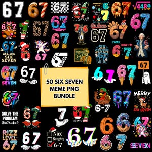 50 Six Seven 6 7 Meme Rolig Jul PNG Bundle, 67 Meme Rolig Skelett PNG, 67 Jul PNG, 67 Trend, Rolig Sociala Medier