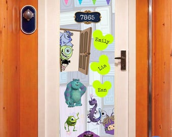 Monsters Inc Cruise Door Banner | Sulley Mike Boo Door Decor |  Change Name | Digital Download | Printable Disney File