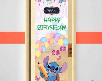 Personalized Stitch Disney Cruise Door Banner| Birthday Stateroom Decoration|Lilo and Stitch Ship Sign|Digital Download Printable Decor