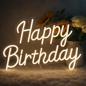 Birthday Neon Sign - Custom neon sign - Happy Birthday Neon Sign - Led Neon signs Custom - Happy Birthday sign  - Neon Light Sign