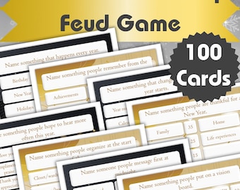 New Years Family Feud Game, Printable New Years Party Game for Kids, Teens, Adults, New Years Trivia Quiz, New Years Party, Classroom Game