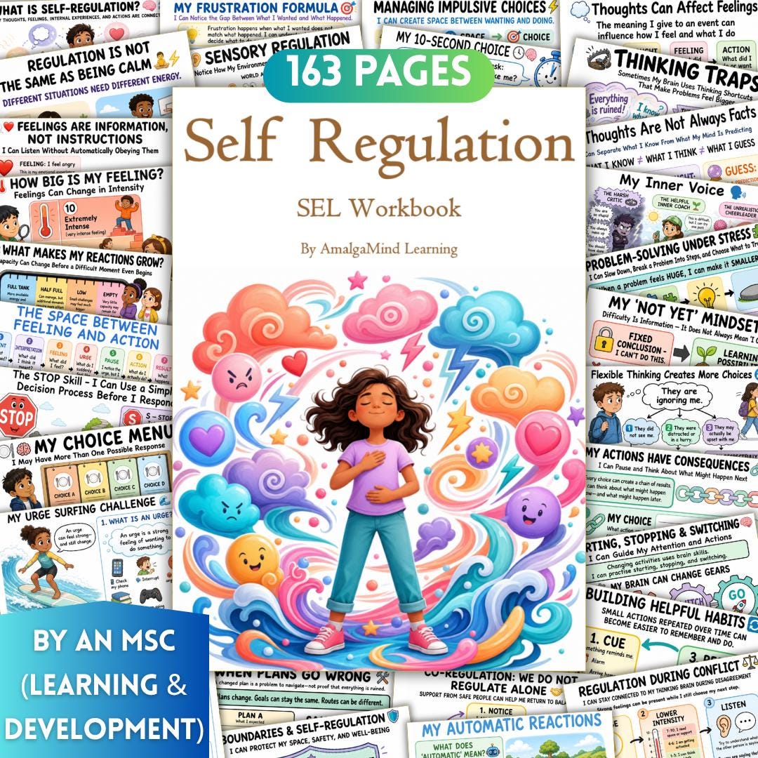 Children Self Regulation Coping Skills Workbook Kids Teens, Calming ...