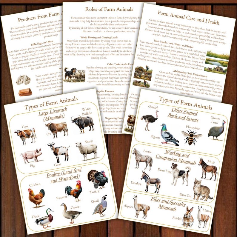 Farm Animals Unit Study Printable, Montessori Homeschool, Farm Unit ...