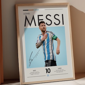 Lionel Messi Argentina World Cup Poster: Retro Soccer Wall Art
