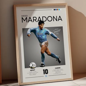 Diego Maradona Poster – Napoli Football Legend Print – Retro Soccer Wall Art – Gift for Football Fans – Italian Football Icon Decor