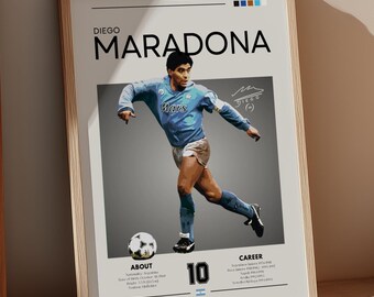 Diego Maradona Poster – Napoli Football Legend Print – Retro Soccer Wall Art – Gift for Football Fans – Italian Football Icon Decor