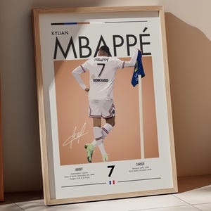 Kylian Mbappé Retro Poster: France Football Icon - Gift for Soccer Fans