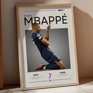 Kylian Mbappé Poster – PSG Football Print – High-Quality Retro Wall Art – Gift for Fans – France Star & Ligue 1 Decor