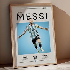Lionel Messi Celebration Poster – Argentina Soccer Star Wall Art – Digital Print for Football Fans – Iconic Goal Moment