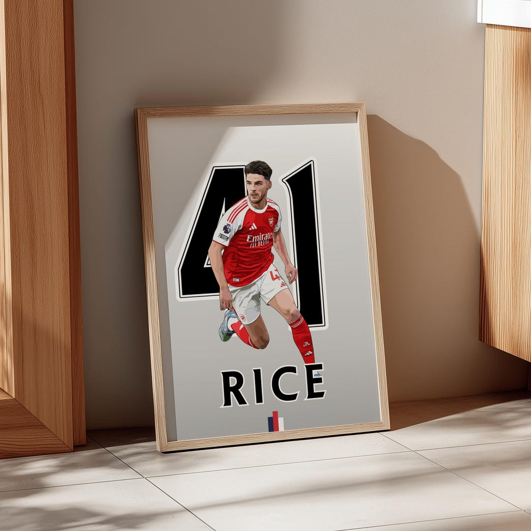 Declan Rice Poster – Arsenal Football Print – English Midfielder Wall ...