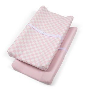 Fundas para cambiador de muselina a cuadros rosas, 100 % algodón: paquete de 2 unidades, 33 x 17 x 7 cm.