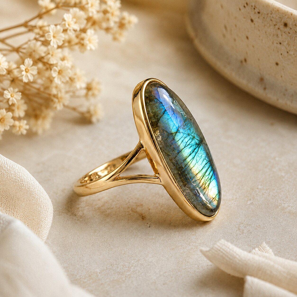 ミハエルネグリンフラワーモチーフ リング 指輪 ネイビー Michal 