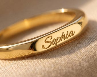 Personalized Custom Name Ring, Dainty Name Ring, Engraved Ring, Name Jewelry, Name Ring, Ring for Women, Gift For Her
