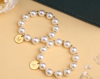 Flower Girl Gift,Pearl Bracelet for Little Girl,Little Girl Name Bracelet,Bride's Girl Gift,Proposal Gift,Pearl Bracelet,Xmas Gift for Girl