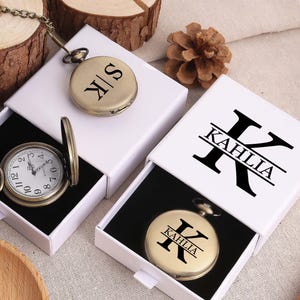 Reloj de bolsillo grabado personalizado, regalo para padrinos de boda, reloj de bolsillo personalizado, regalo para el padrino, recuerdo de boda perfecto, relojes personalizados.
