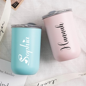 Personalisierte Edelstahlbecher, Kaffeetasse, Weinbecher, Brautjungfer Vorschlag Geschenk, Brautjungfer Geschenk, Reisebecher, Edelstahlflasche