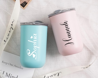 Vasos de acero inoxidable personalizados, taza de café, vaso de vino, regalo de propuesta de dama de honor, regalo de dama de honor, taza de viaje, botella de acero inoxidable