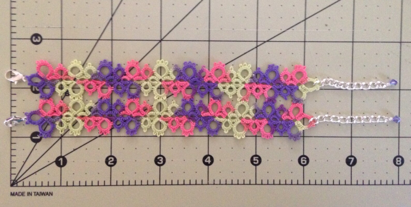 Handmade Shuttle Tatted Lace Bracelet in Purple Pink and Etsy