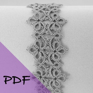 PDF file shuttle tatting pattern for Narrow Victorian lace bracelet