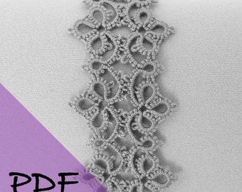 PDF file shuttle tatting pattern for Narrow Victorian lace bracelet