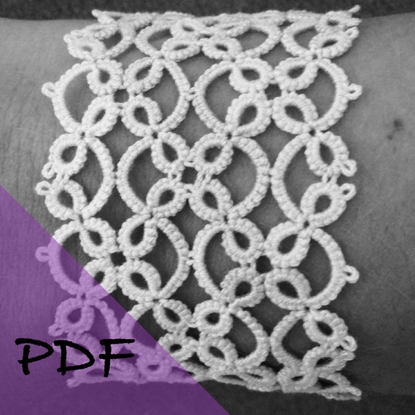 PDF file shuttle tatting pattern for Four Corners bracelet