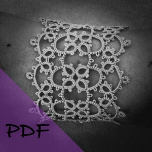 PDF file shuttle tatting pattern for Lacy Quatro bracelet
