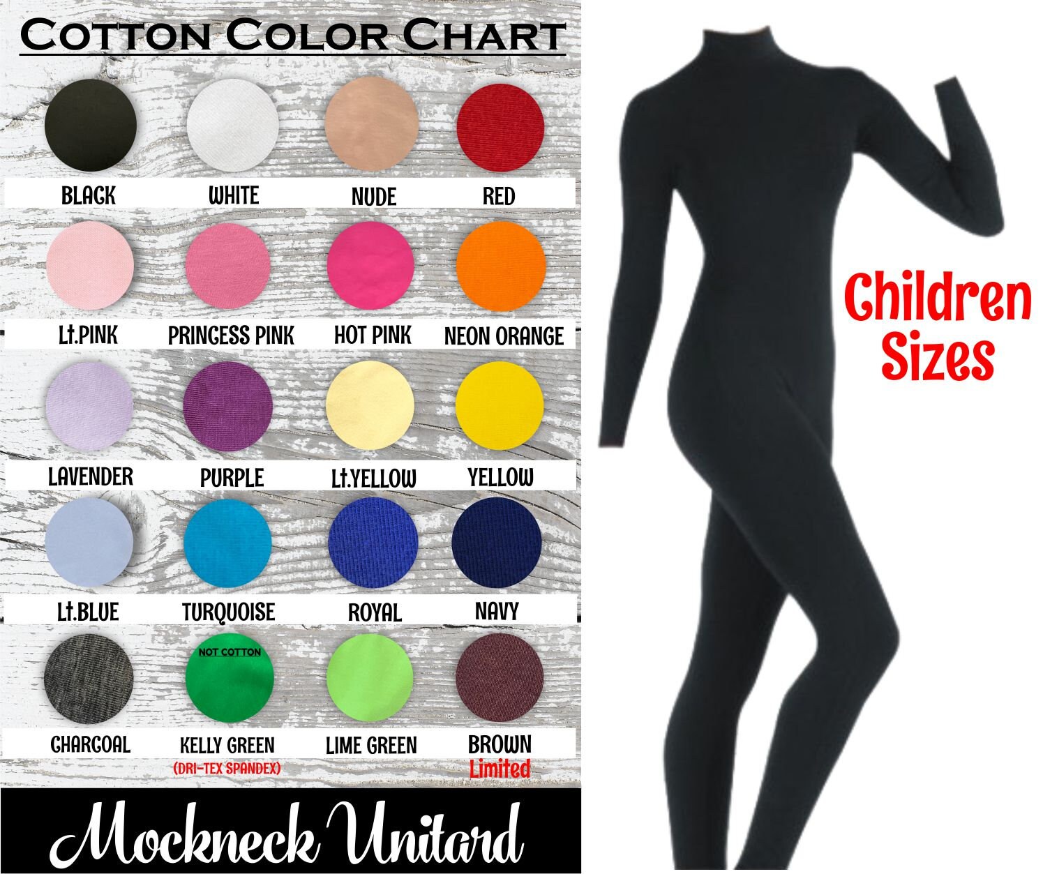 UNITARD /Child ---Mock Neck Unitard....Colors Available great for COS…