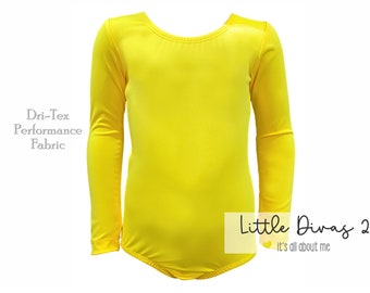 Yellow Green-DRI_TEX Performance (Children's) Long Sleeve, Dance, Ballet..Great for Halloween