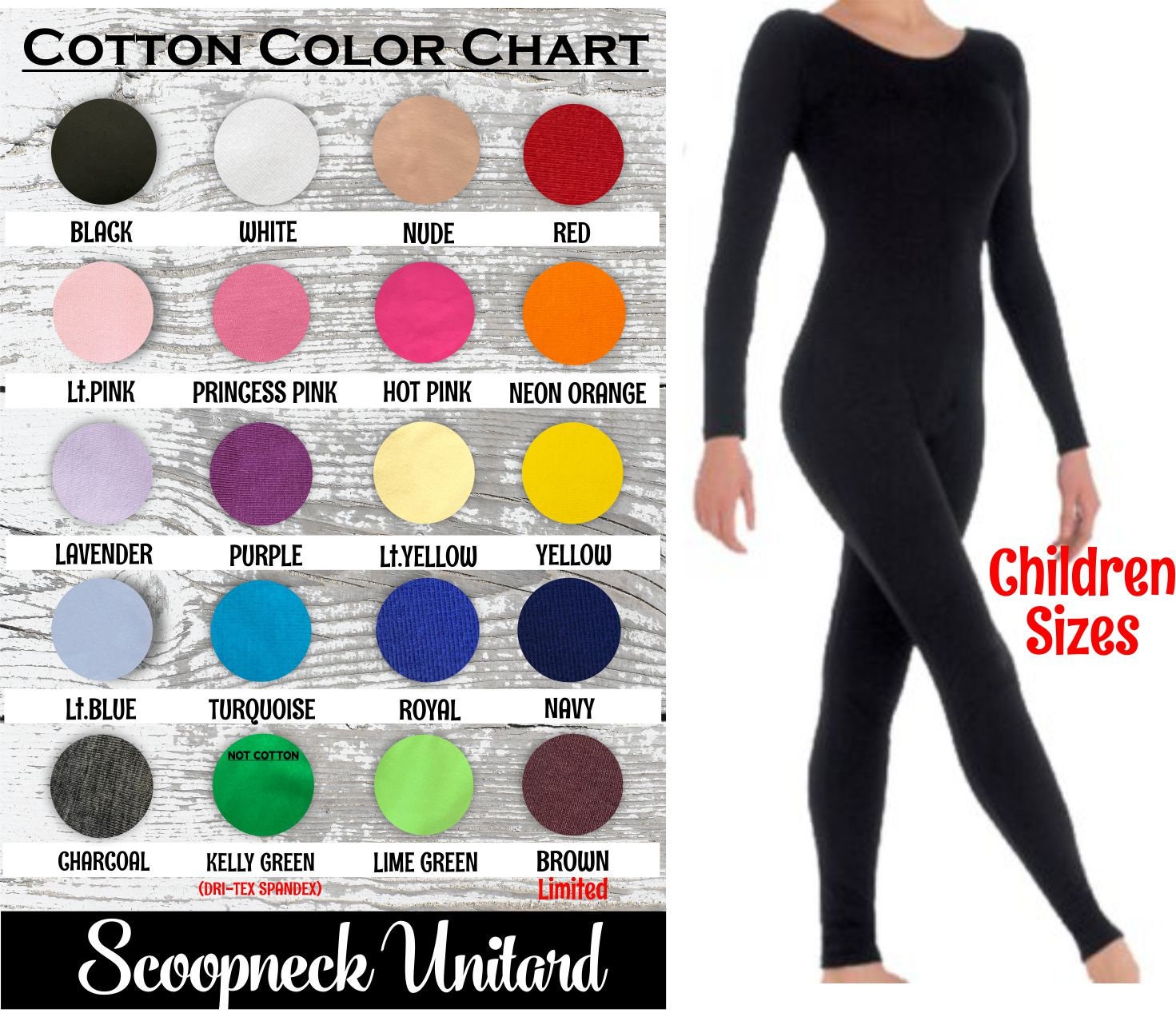 UNITARD /Child ---(Scoop) Neck Long Sleeve Unitard....Colors Availabl…